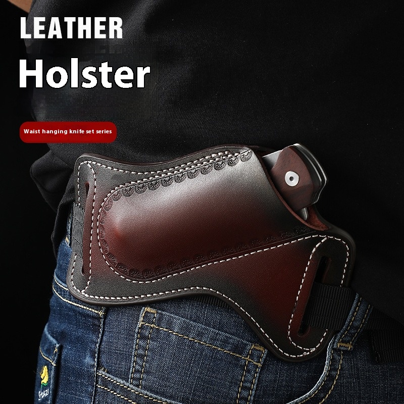Edc Everyday Carry Knives - Funda táctica multifuncional de cuero para